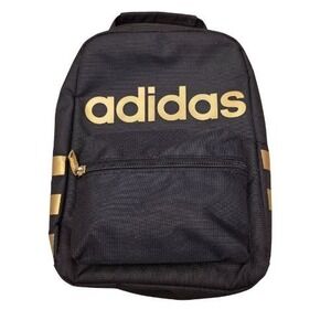 Adidas Black Gold Mini Backpack Lunch Bag‎ Insulated Kids School Travel 2 Pocket